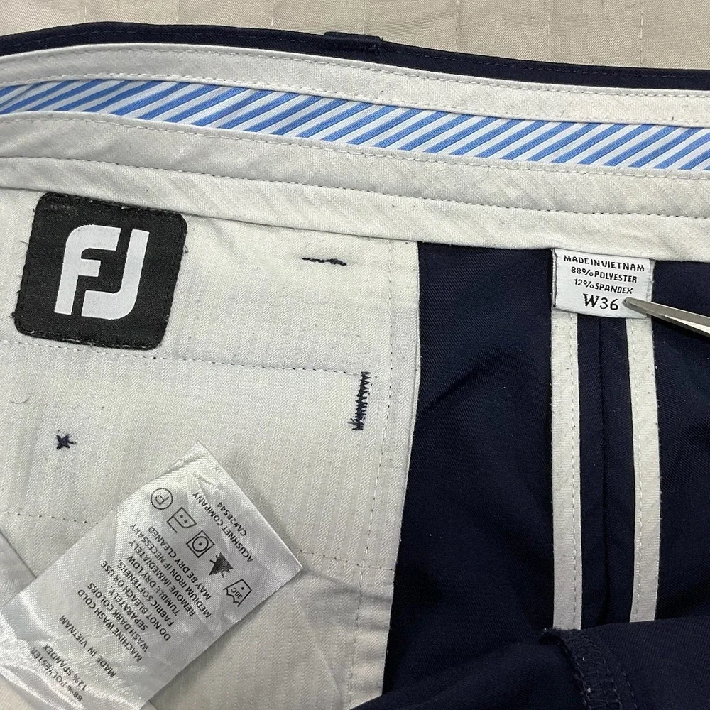 FJ Mens Golf Shorts Size‎ 36 Navy Blue Performance Regular Fit FJ Logo FootJoy